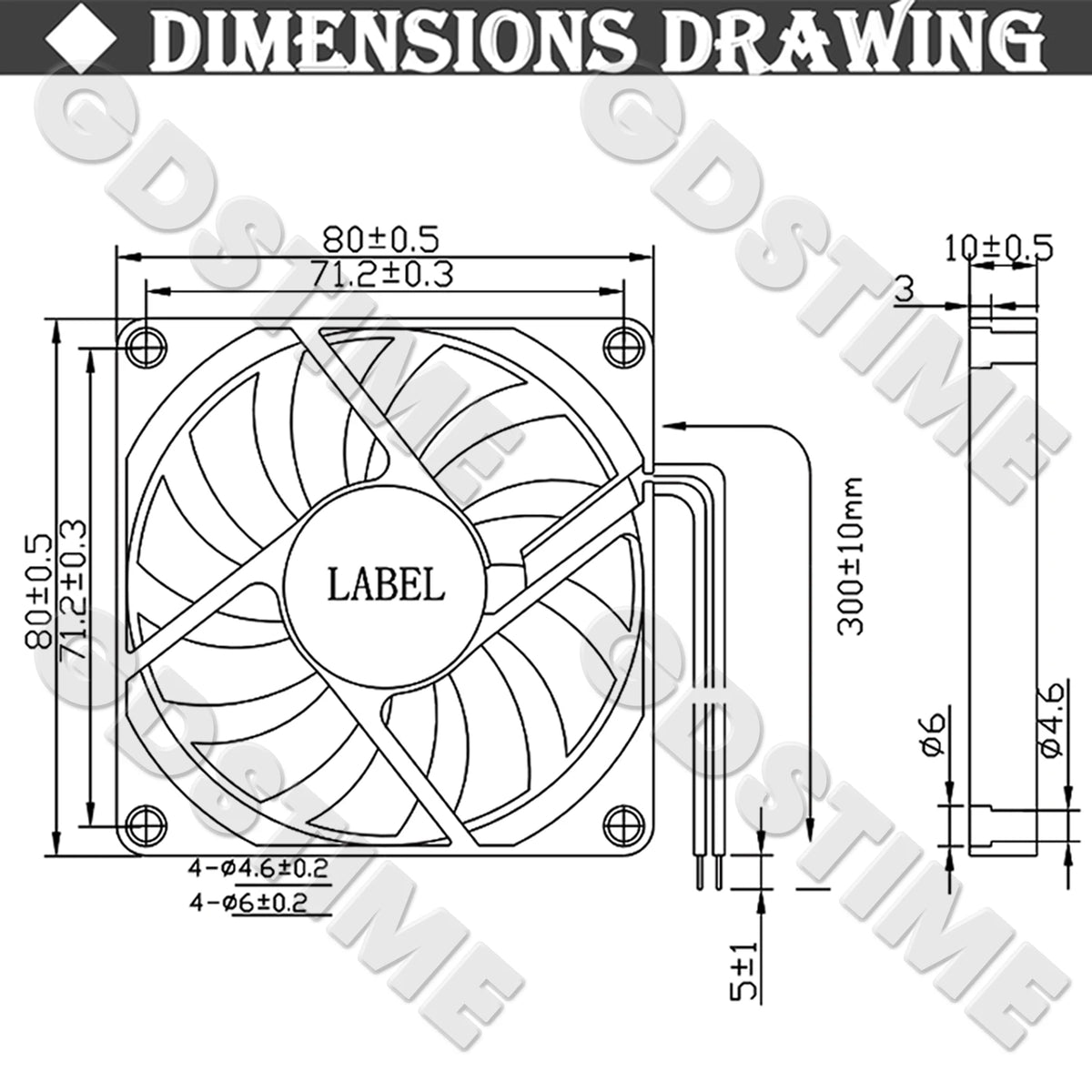 Gdstime 80mm Fan DC 5V 12V 24V 80x80x10MM Brushless Cooling Fan 8010 Double Ball Cooler 8CM Axial Fan for PC Case CPU Cooling