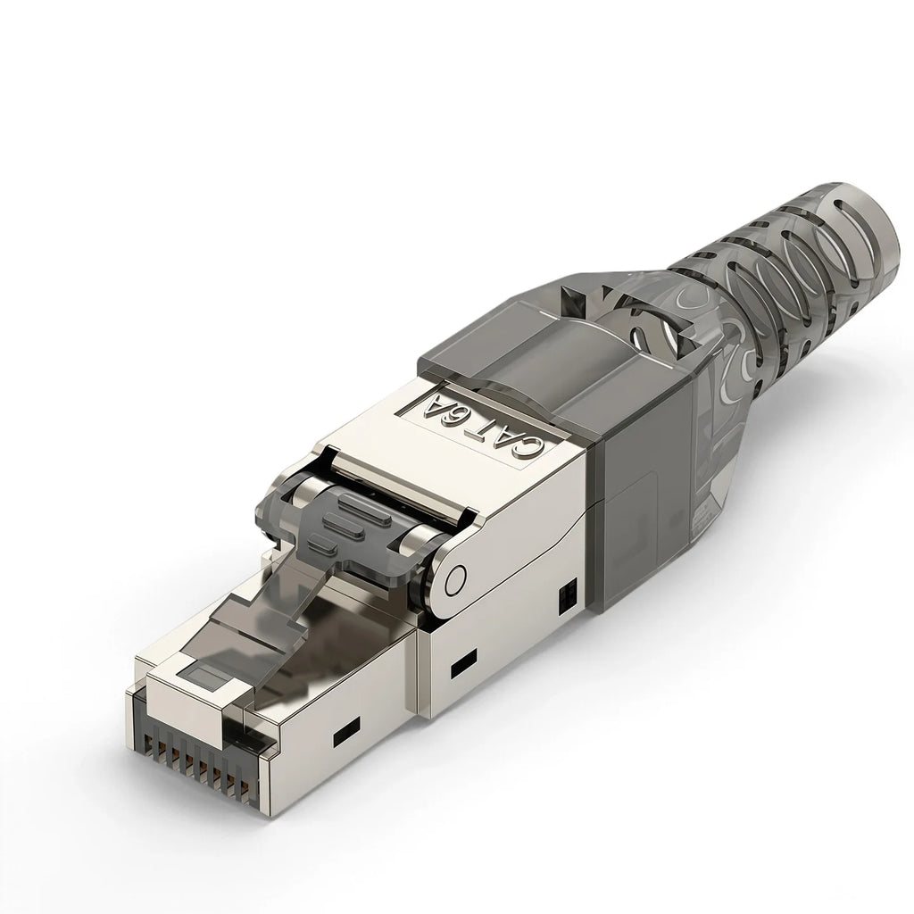 BYXGD Toolless RJ45 Connectors 100Mbps 1000Mbps 10Gbps Tool Free Reusable Cat5e Cat6a Cat7 Metal Plug Ethernet Plug Shielding