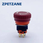 16mm Mounting Emergency Stop Rotary Button Switch 2NC Two Normally Closed Mini Four Foot Mushroom Stop