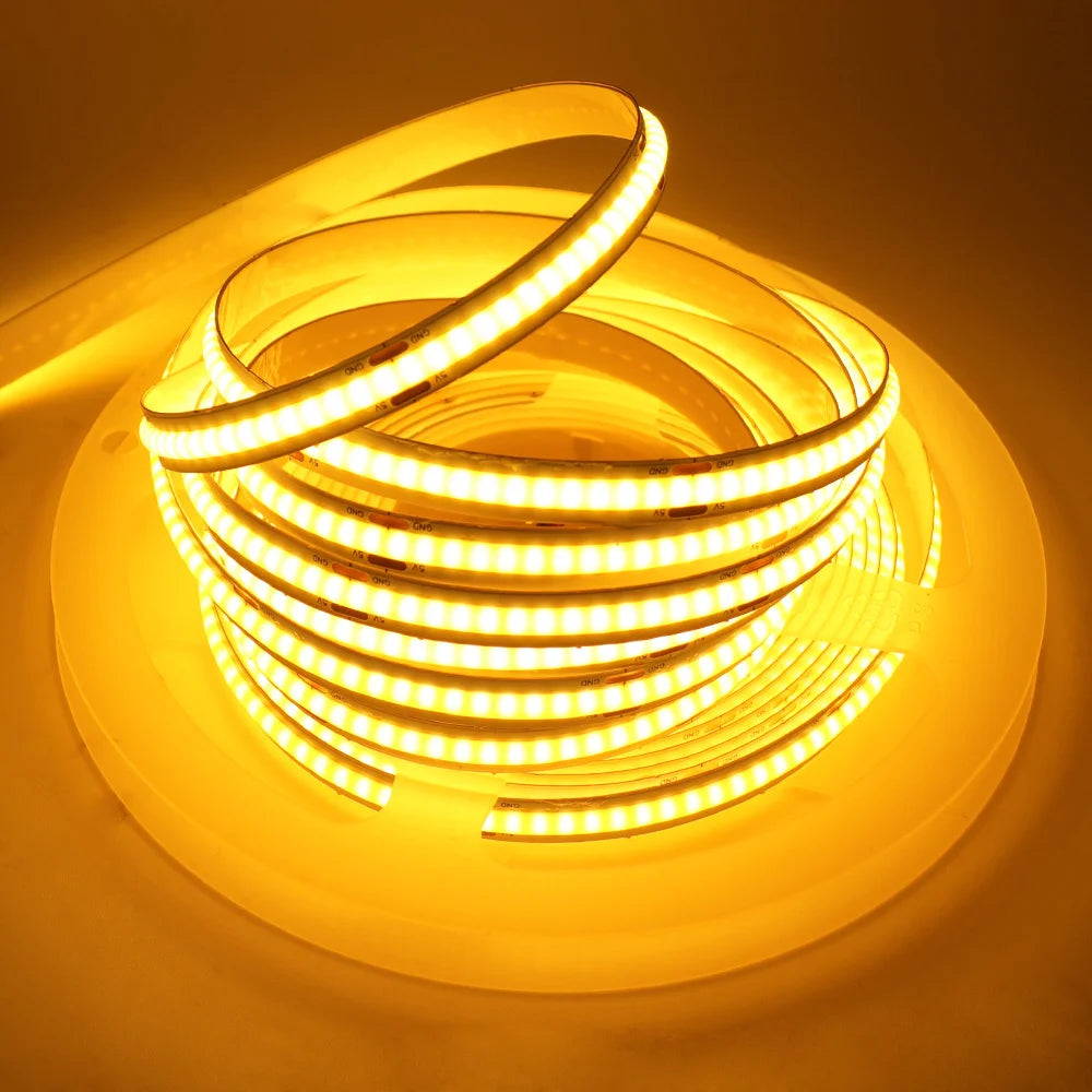 New 5V USB COB Strip Light 320Leds/m Warm Natural White Cabinet Lamp Night Lighting Flexible LED Ribbon Stripe DC5V TV Backlight