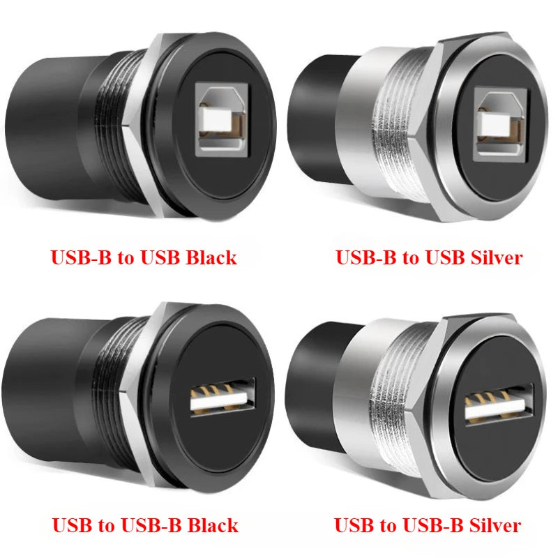 1PCS 22mmc Metal Round D-type Module B-USB USB-B B-A Printing Adapter Cabinet Fast