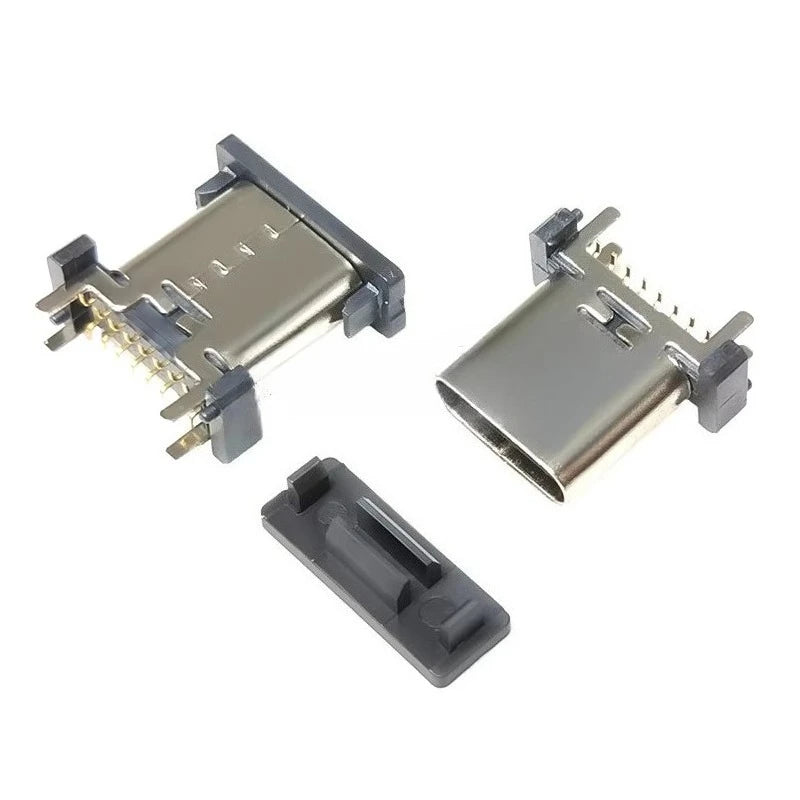 5pcs/lot Type-c 16p Female Socket Vertical Plug-in Patch Usb Charging Interface 8.8/9.3/10.5/13.7mm Socket