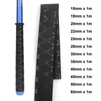 X Pattern Black 15 18 20 25 30 35 40 50 60mm Heat Shrink Sleeve for Fishing Rod Grips Non Slip-Insulation-Waterproof Wrap Tubing