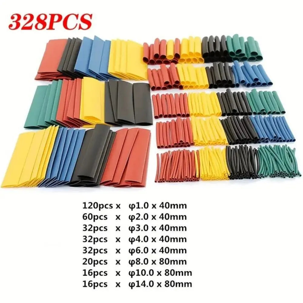 300W Heat Gun Set And 328pcs Heat Shrink Tubing Tube Wrap Wire Cable Insulated Sleeving Tubing Set For Embossing Shrink Wrappin