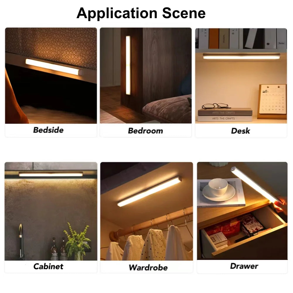Wall Lamp Rechargeable Magnetic Lights Smart Motion Sensor LED Night Light For Bathroom Indoor Lamp Cabinet Floodlight