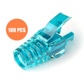 100Pcs/set RJ45 Cat6 Pass-Through Connector and Strain Relief Boot Pack, Various Colors for Crimping Modular Plugs