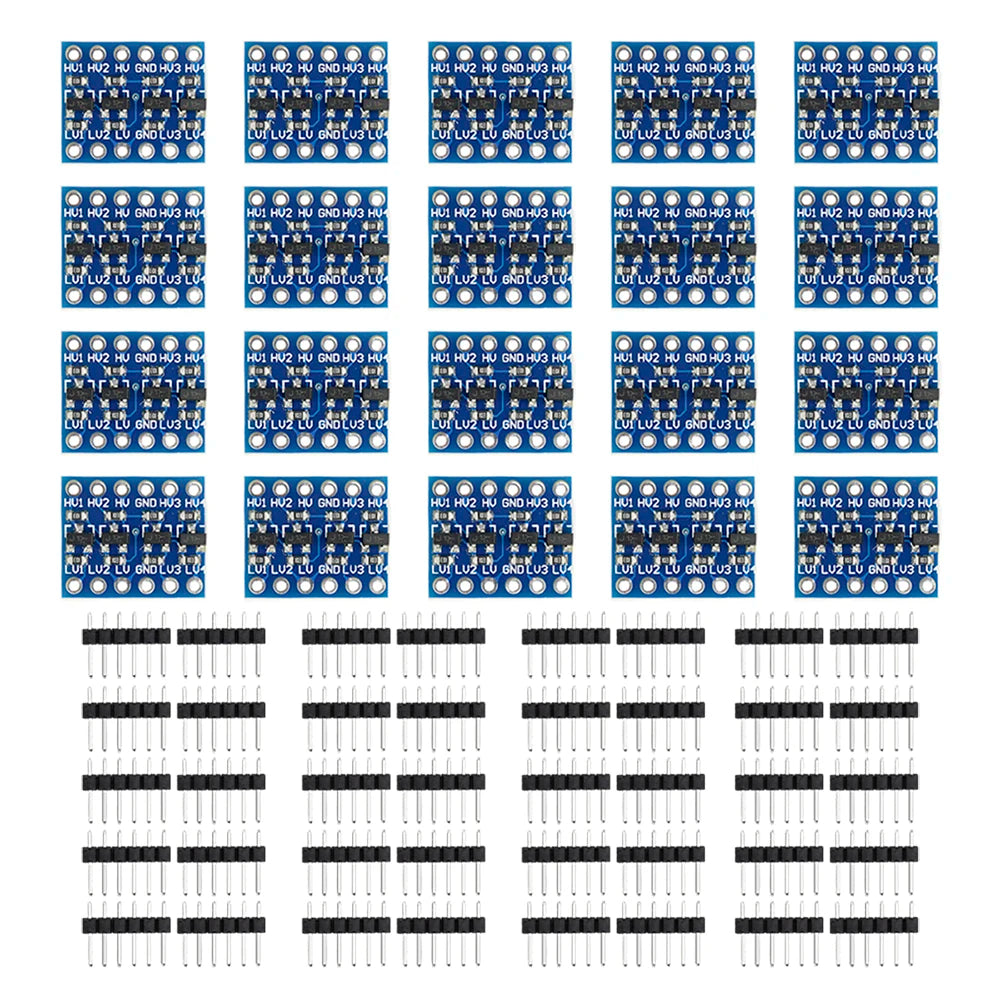 1/10/20x 4MOS Transistor Level Conversion Module 3V and 5V 4 Channels Logic Level Shifter 4 Way Bi-Directional Module High Speed