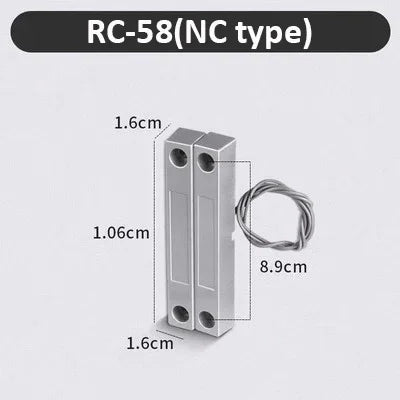 NC Door Sensor Metal Wired Roller Shutter Door Magnetic Contact Reed Switch for Security Alarm System
