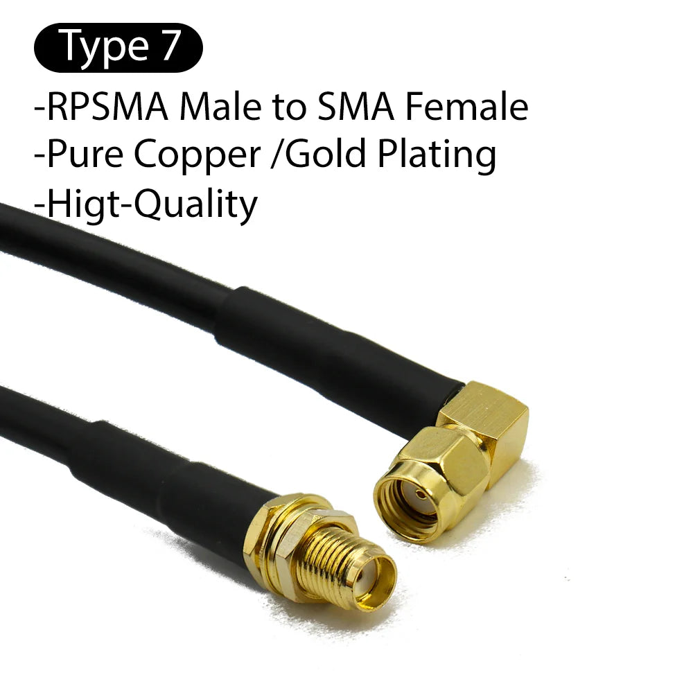 RG58 SMA to SMA Male Female RF Pigtail Jumper Cable Straight Right Angle Antenna Extension Wire for WiFi 3G 4G GSM Radio