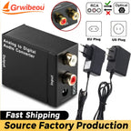 Analog To Digital ADC Audio Converter Optical Coax RCA Toslink Audio Sound Adapter SPDIF Adaptor for Apple TV for Xbox 360 DVD