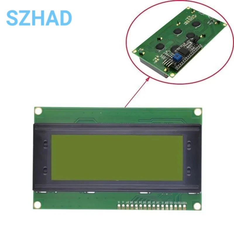 1-10PCS 2004A LCD Display Module I2C IIC Interface 20x4 Character Screen 3.3V 5V Blue Yellow-Green Backlight for Arduino