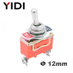 5pcs SPST DPDT 250V 15A Toggle Switch 2 3 Position Latching On-Off On-On On-Off-On E-TEN1322 1021 1122 1221 1321 Cap Waterproof