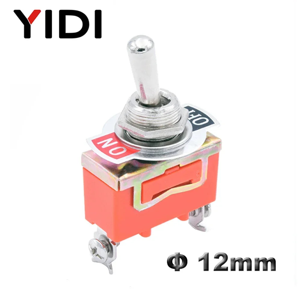 5pcs SPST DPDT 250V 15A Toggle Switch 2 3 Position Latching On-Off On-On On-Off-On E-TEN1322 1021 1122 1221 1321 Cap Waterproof
