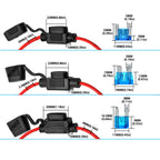 1Set 1A-40A Waterproof 32V Mini/Small/Medium Auto Fuse Holder 18/16/14/12/10AWG With Car Blade Fuse 3A 5A 7.5A 10A 15A 20A