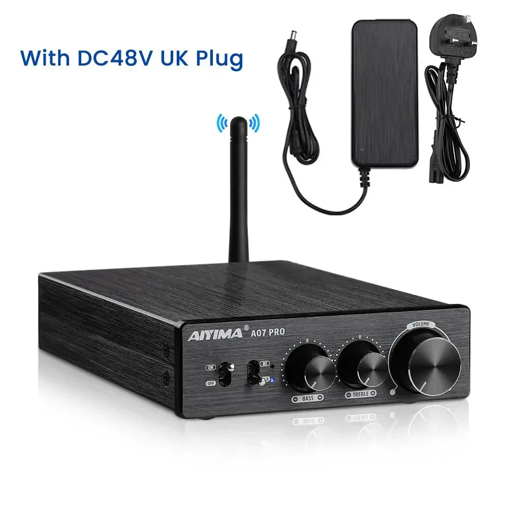 AIYIMA A07 PRO Bluetooth Amplifier TPA3255 QCC304X Stereo 2.0 Channel 300Wx2 Power Digital Amplifier RCA APT-X Home Sound AMP