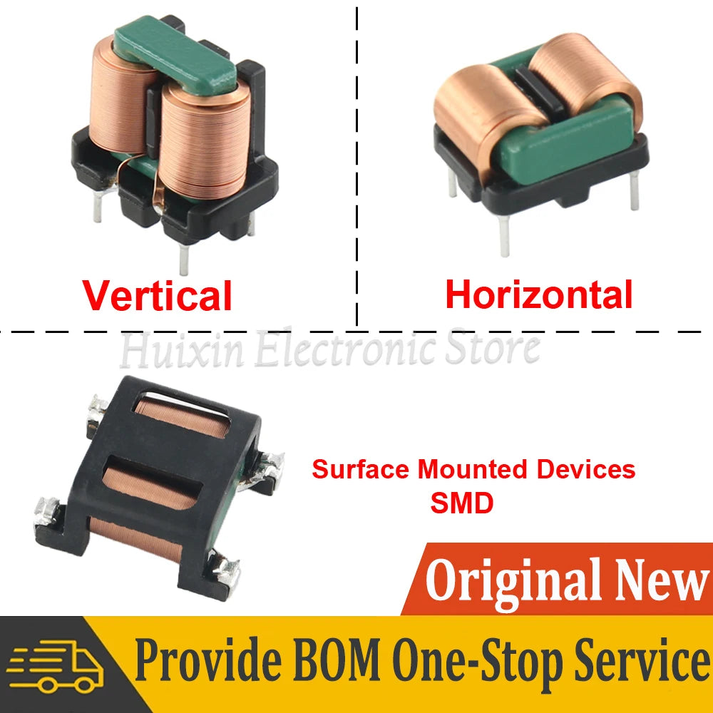 2pcs Flat Copper Wire EMI Filter Inductor Common Mode Square Ferrite Core Magnetic Coil 5mH 10mH 15mH 20mH 25mH 28mH SQ2418