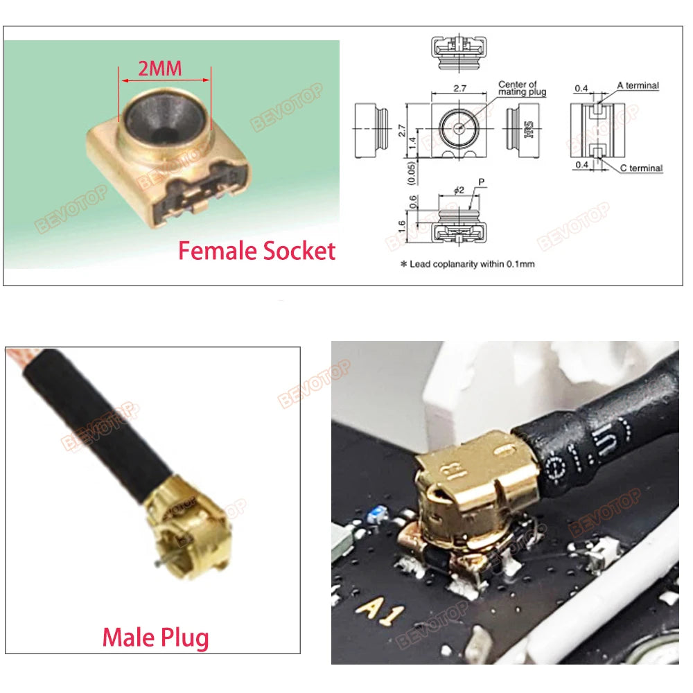 10PCS/LOT DIY SMA to IPX Splitter SMA Female to 1xMini MS156 +2x MHF4 RF4 Female RG178 RF1.13 Cable Antenna Jumper Pigtail