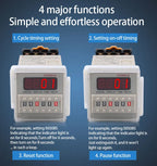 DH48S-S Time Delay Relay Switch DC24V 12V 0.1S-99H Digital LED Programmable With Base Timer Relay SPDT AC220V With Transformer