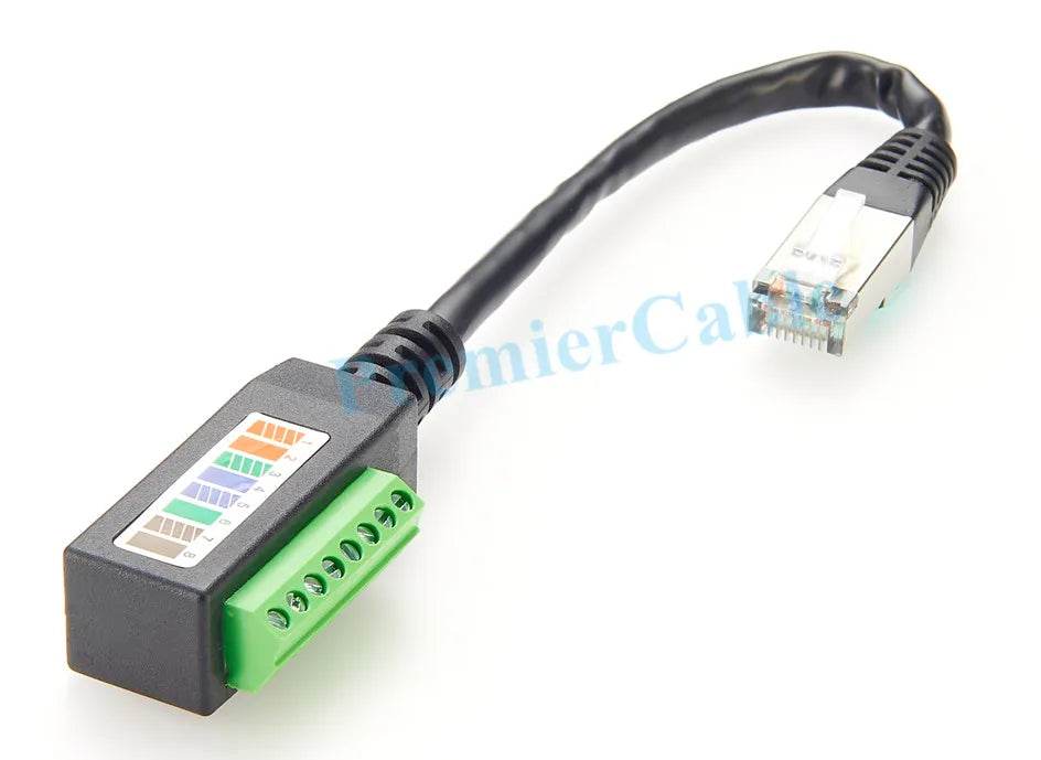 RJ45 8P8C Male to 8Pin Solderless Terminal Block Cable RJ45 to Screw Terminal Block Adapter RJ45 Screw Terminal Breakout Board