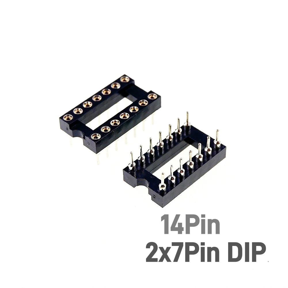 5/50 Pcs 2.54MM Pitch SMD DIP IC Socket Contact Clip Surface Mount Machined Receptacle 4 6 8 10 12 14 16 18 20 24 Pin Row 7.62mm