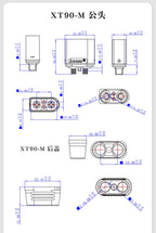Xt90 Male and Female Connector Aircraft Model Lithium Battery Connector Xt90s Electrical Adjustment Gold-Plated Cable Plug