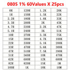 0402 0805 0603 1206 SMD Resistor Kit Assorted Kit Sample Kit 60 Values 0R 1 2.2 3.3 4.7 5.1 10 22 47 51 20K 100K 100 200 220 ohm