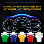 10Pcs Car Lights 5050 Gauge LED Indicator Bulbs Dashboard Side Interior Dash Lights T5 B8.5D 1SMD Car Accessories White Blue