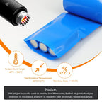 18650 Lithium Battery Heat Shrink Tube Width 17mm ~ 200mm Blue PVC Wrap Cover Skin Cable Protector Sleeve Lithium Film Case