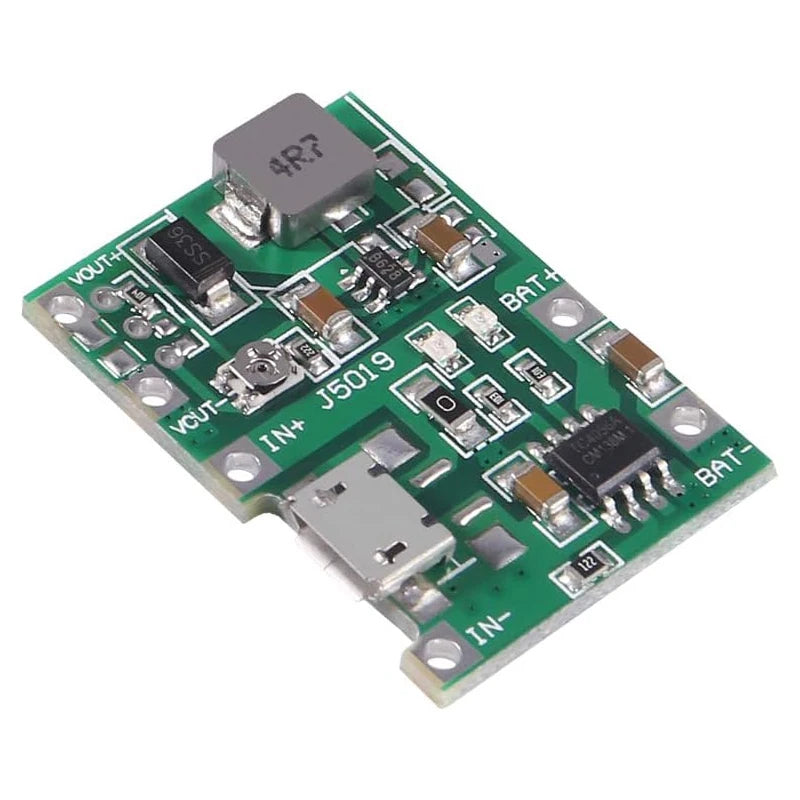 6PCS 2A USB 18650 Lithium Li-ion Battery Charger Module Boost 3.7V to 5V 9V 12V Adjustable DC-DC Step Up Boost Module TP4056
