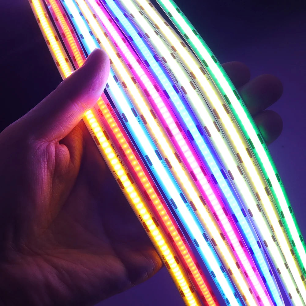 5V USB 3MM 5MM PCB COB LED Strip Light White/Red/Green/Pink/Ice Blue/Yellow TV Backlights DC5V 320Led Flex Night Lamp Home Decor
