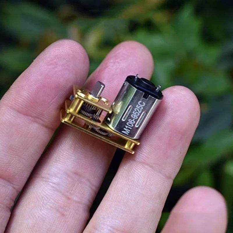 Mini 7-Type N20 Full Metal Gear Motor DC 6V-12V 60RPM Slow Speed Inverted Shaft Micro Gearbox Gear Reducer Motor DIY Robot Toy