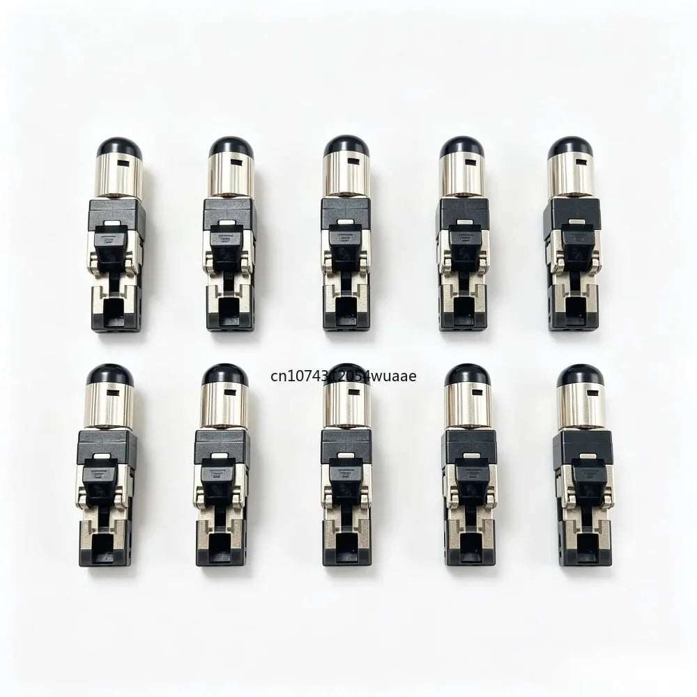 2/6/10Pcs RJ45 CAT6A Cat7 CAT8 Connectors Tool-Free Zinc Alloy Shielded 10G Ethernet Termination Plugs for 23AWG SFTP Cables