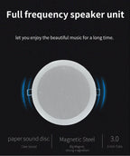 3 Inch 10W Wall Ceiling Speakers 8 ohm Impedance Full Range Stereo Sound Embedded Passive Speakers Home Background Music System