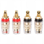 HIFI Copper Socket Plug Crystal Audio Speaker Connector Gold-plated Amplifier Terminal Binding Post Banana Plug Socket M8 L8