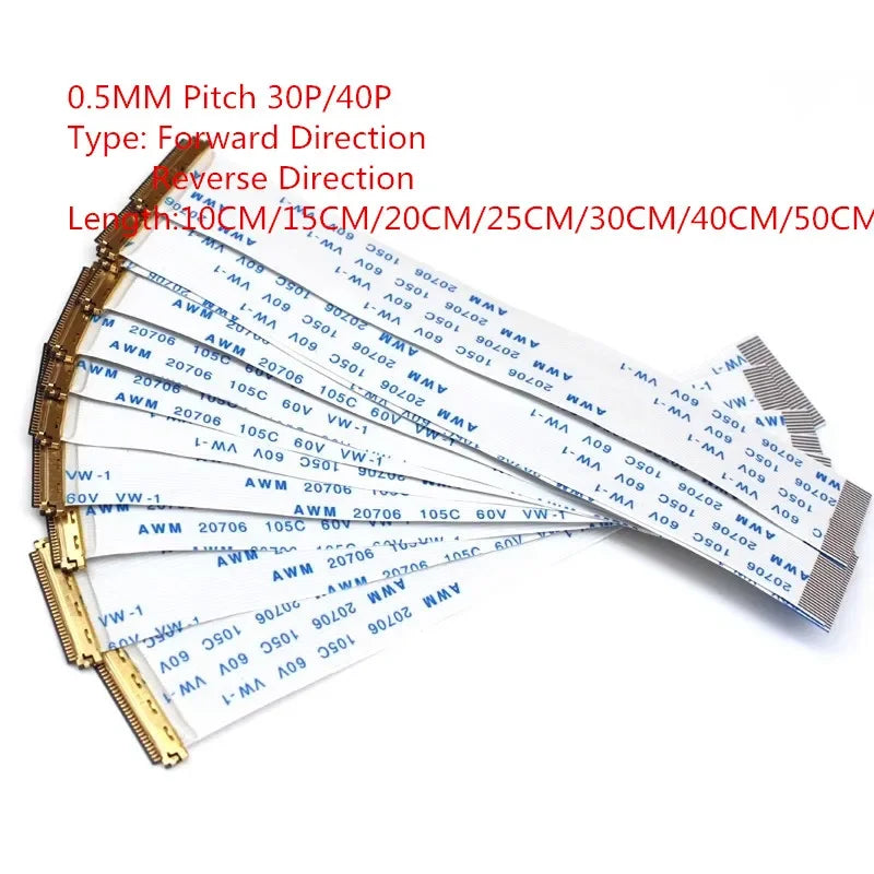 1PCS EDP  0.5MM Ribbon Cable AWM 20706 105C 60V VW-1 30 Pin 40 Pin