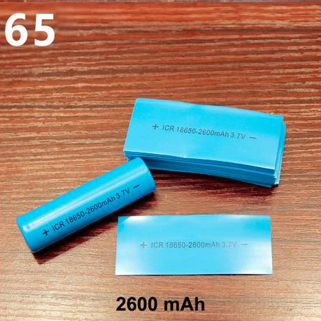 100pcs/lot 18650 Lithium Battery Heat Shrinkable Film PVC Heat Shrinkable Skin Battery Packaging Skin Insulation Sleeve
