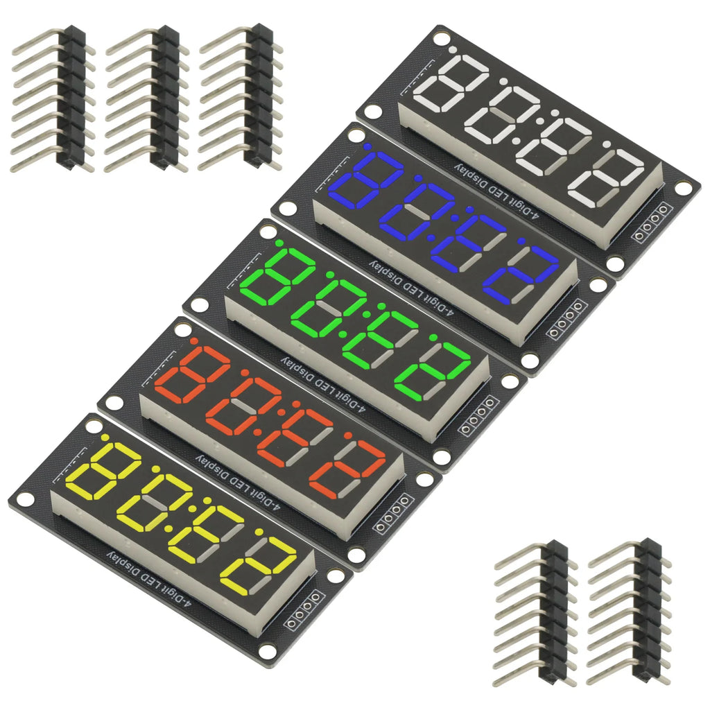 TM1637 LED Display Module 4 Digit 7 Segment 0.56 inch Time Clock Indicator Tube Module Red Blue Green Yellow White for Arduino