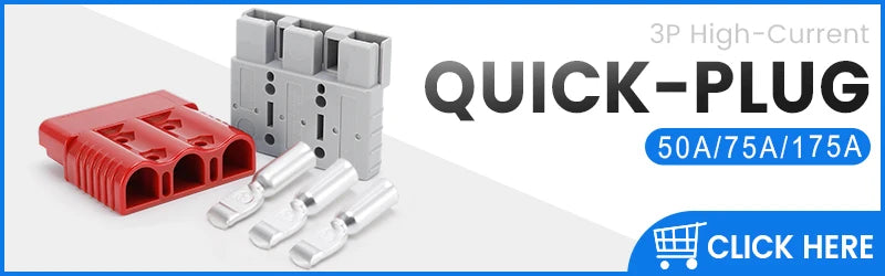 2pcs 50A 75A 175A 3P Battery Power Connector Kit Quick Disconnect Plug 600V Car Forklift Battery Charging Electrical Connectors