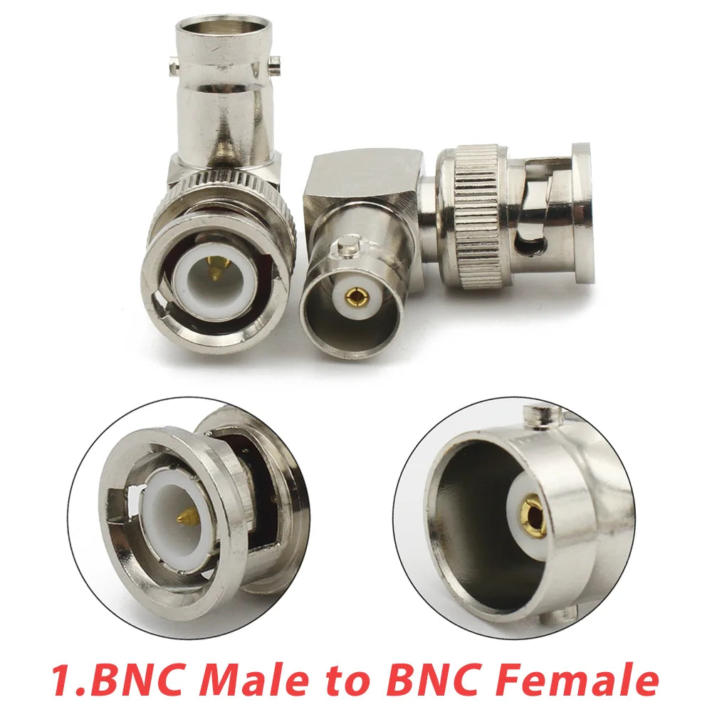 1pc/lot BNC Q9 Adapter BNC Male To BNC Double Male Female 90 Degree Straight Tee Shape RF Coaxial Connector 3way 4way Splitter