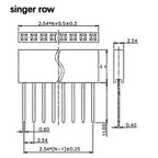 10PCS 2.54mm Pitch Straight Pin Header Male Connector 1x6/1x8/1x10/1x15/1x20/1x40 2x6/2x8/2x10/2x20 Single/Double Row PC