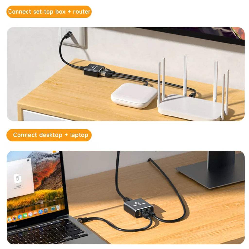 Gigabit 1000Mbps RJ45 Splitter 1 to 2 3 4 Ethernet Adapter Lan Connector Switch Coupler for PC Laptop TV Box Router Digital TV