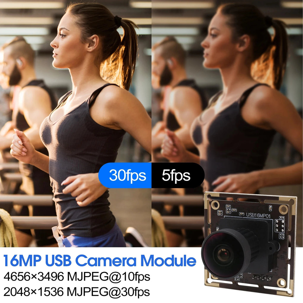 ELP 16MP Wide Angle USB Camera Module with 170degree Fisheye Lens 4K IMX298 Sensor Embedded Industrial Camera for Security
