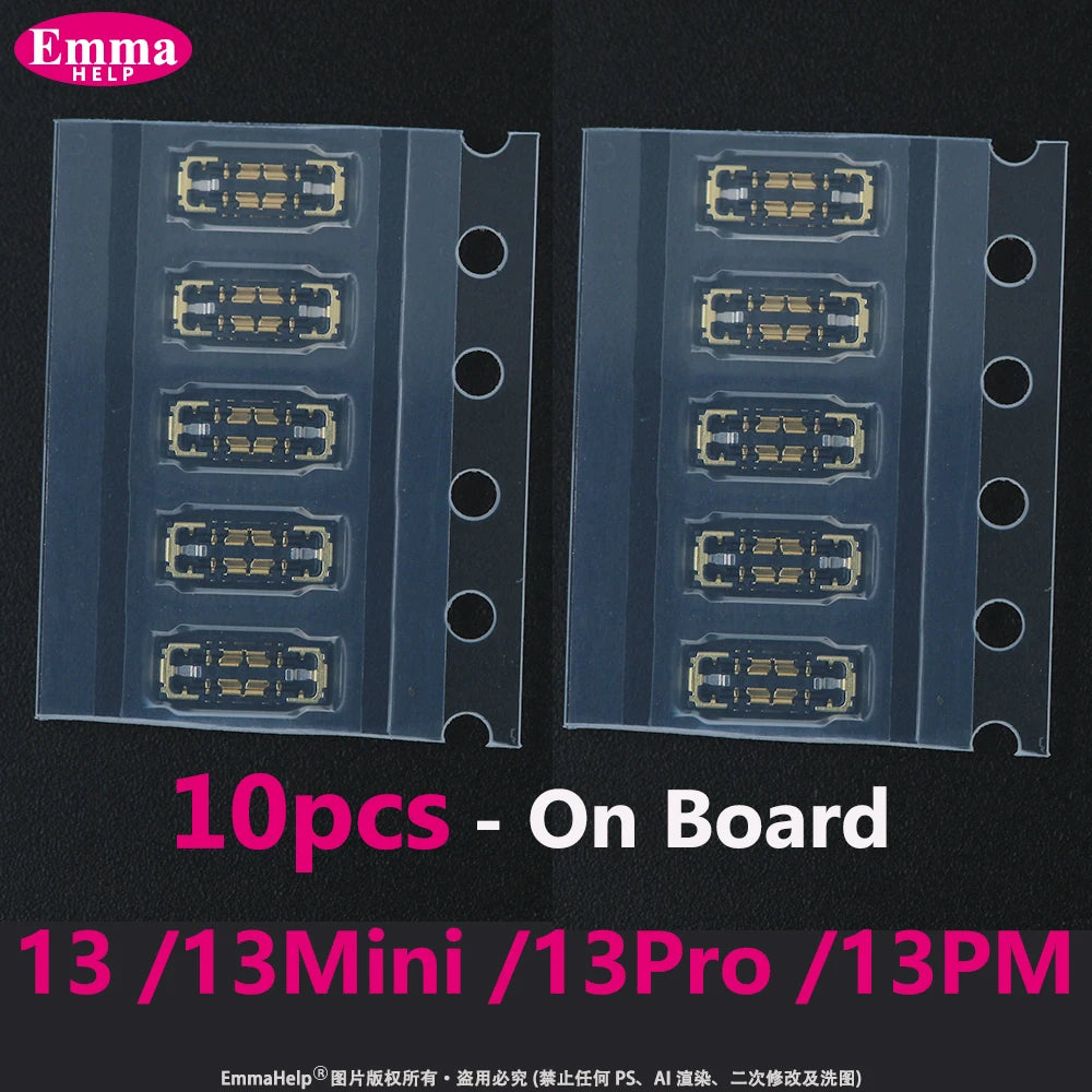 10pcs Battery FPC Connector Flex Cable For iPhone 14 15 Plus 13 12 11 Pro Max 7 6S X XR 8 Plus Clip Plug