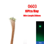 10Pcs/lot 0402 0603 SMD LED Pre-wired Micro Led Lamp 3V 20cm Miniature Model DIY Lights Railway Scenes Model Building Kits Toys