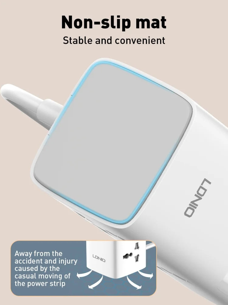 LDNIO Tower Multi Tap Cube Power Strip 70W Charging Stations 4 Outlet Line Filter UK US EU Korean Type Plug To Universal Adapter