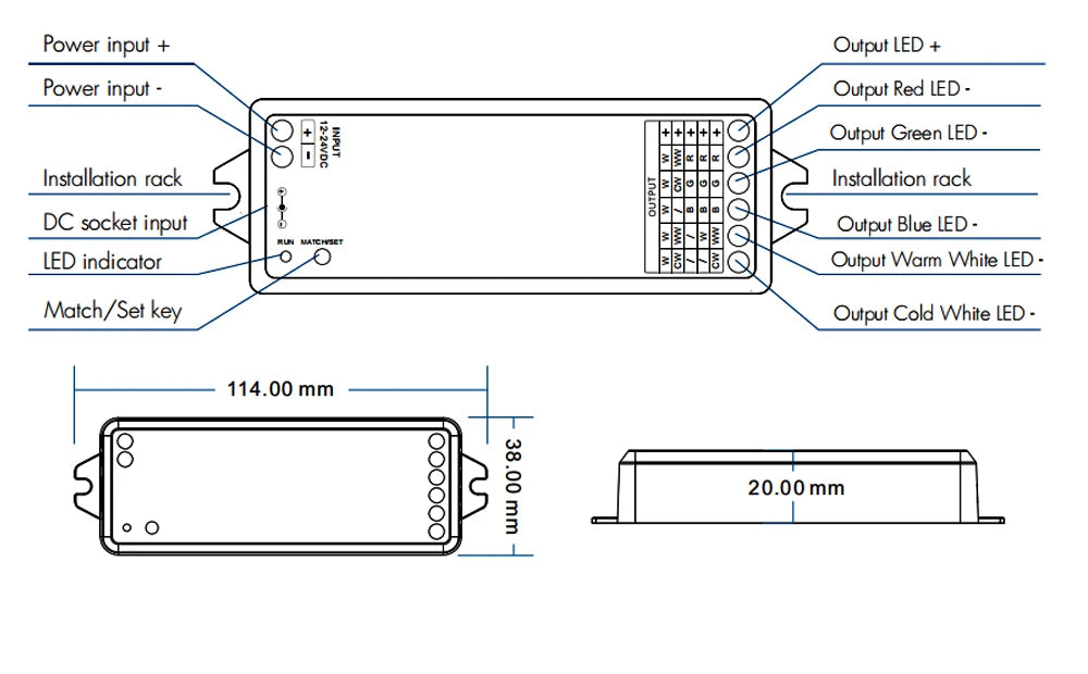 COB RGBCCT LED Strip 6Pin 840leds/m DC24V Light WT5 Wifi  WZ5 Zigbee 5 in 1 LED Controller 2.4G RF Remote Work With Alexa Google