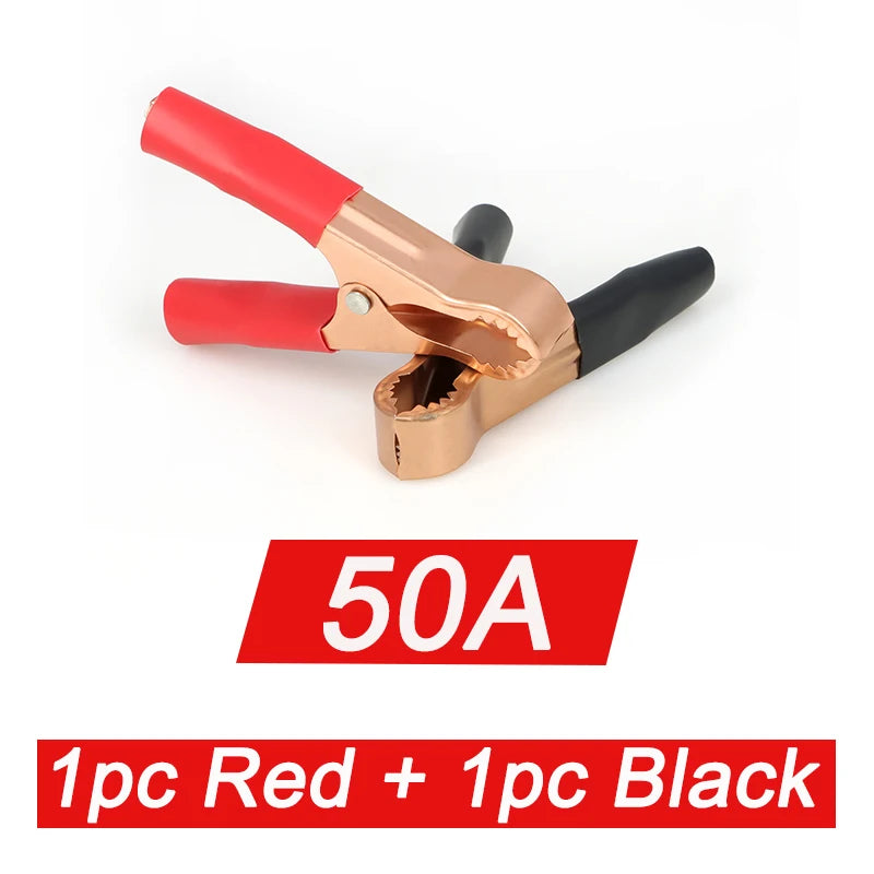 30A-300A 28/35/45mm Black Red Set Crocodile Clip Crocodile Electrical Clamps Test Probe Meter Soft Plastic Alligator Test Clips