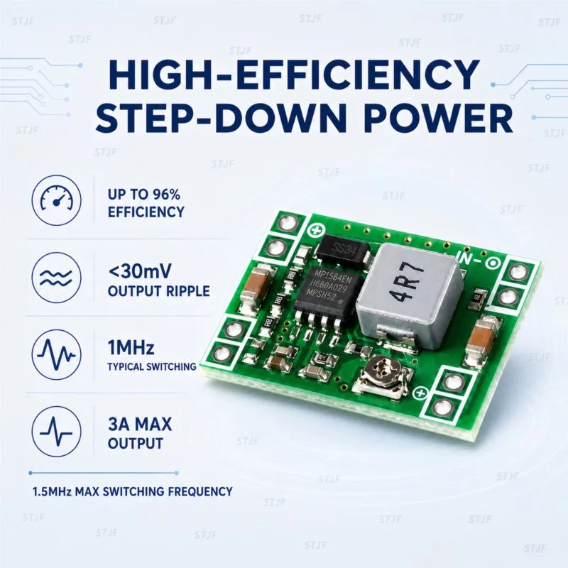 5PCS  MP1584  DC-DC Step Down Power Supply Module MP1584EN 3A Adjustable Buck Converter for Arduino Replace LM2596 24V 12V 5V 3V