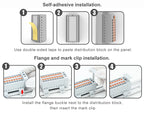 Din Rail Distribution Block PTVFIX Series Push-in Side-entry Terminal Block 2.5 mm² Cable Connector 6/7/12/13/18/19 Connections