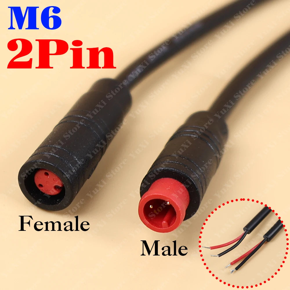 1-12set M8 M6 Core 2/3/4/5/6Pin Male Female Julet Electric Ebike Butt Plug Connector Cable Signal Sensor Waterproof Scooter Wire